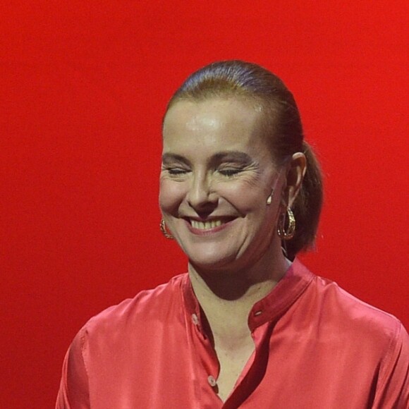 Carole Bouquet lors de la représentation de la pièce "Les Monologues du Vagin" à Bobino. Paris, le 8 mars 2018. © Guirec Coadic/Bestimage