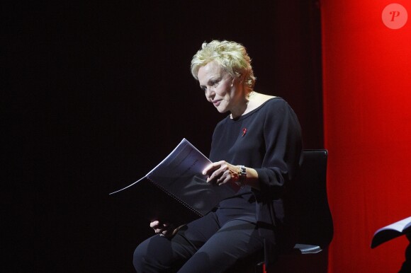 Muriel Robin lors de la représentation de la pièce "Les Monologues du Vagin" à Bobino. Paris, le 8 mars 2018. © Guirec Coadic/Bestimage
