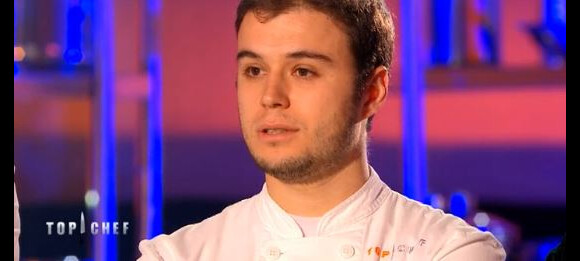 Adrien dans "Top Chef 2018" (M6) lors de l'épisode 7 diffusé mercredi 14 mars 2018.