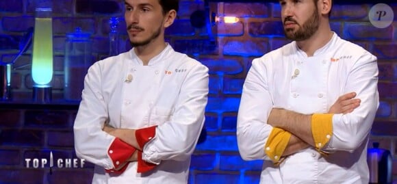 Clément et Vincent dans "Top Chef 2018" (M6) lors de l'épisode 7 diffusé mercredi 14 mars 2018.