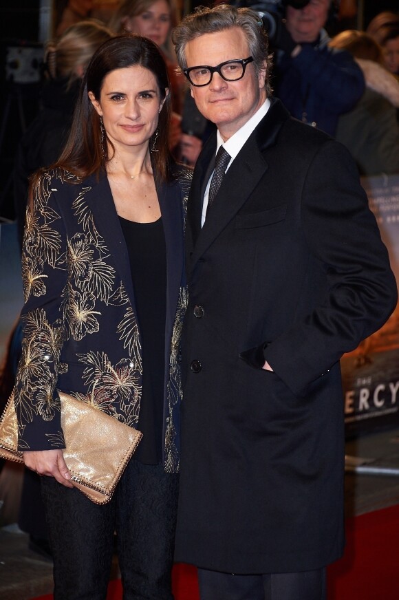 Colin Firth et sa femme Livia - Première du film "Mercy" à Londres le 6 février 2018.