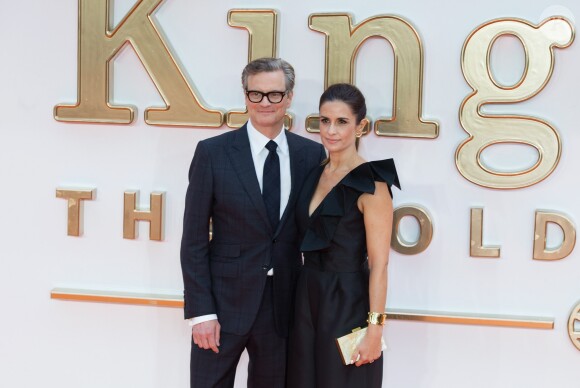 Colin Firth et sa femme Livia Firth à la première de Kingsman: The Golden Circle à Leicester Square à Londres, le 18 septembre 2017