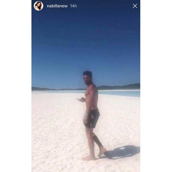 Nabilla amoureuse aux Bahamas, le 17 mai 2018 avec son chéri Thomas.