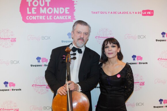 Exclusif - Le duo Duel (Laurent Cirade et Nathalie Miravette) - 6e édition du gala "Toutes les femmes chantent contre le cancer" à l'Olympia à Paris le 5 mars 2018. © Joséphine Royer / Bestimage
