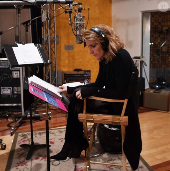 Céline Dion en studio, en novembre 2017. Photo de Denise Truscello