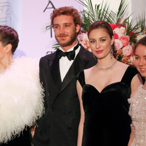 Beatrice Borromeo, enceinte de son deuxième enfant, avec son mari Pierre Casiraghi et la princesse Alexandra de Hanovre lors du 64e Bal de la Rose au Sporting Monte-Carlo à Monaco le 24 mars 2018 © Olivier Huitel / Pool Restreint Monaco / Bestimage