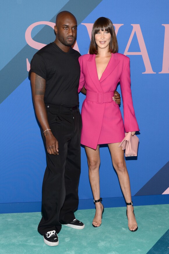 Virgil Abloh et Bella Hadid à New York, le 6 juin 2017.