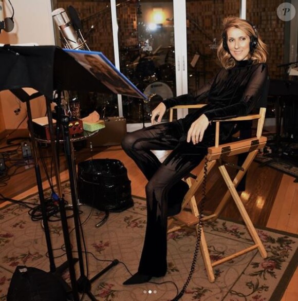 Céline Dion en studio, en novembre 2017. Photo de Denise Truscello