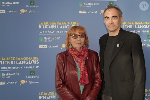 Stéphane Audran et Thomas Chabrol - Vernissage de l'exposition "Le musée imaginaire d'Henri Langlois" à la Cinémathèque de Paris. Le 7 avril 2014