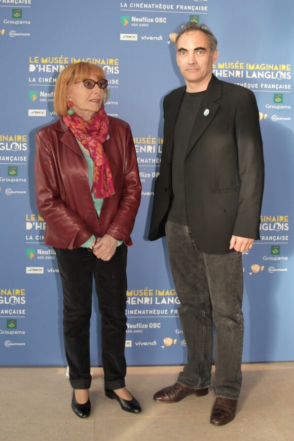 Stéphane Audran et Thomas Chabrol - Vernissage de l'exposition "Le musée imaginaire d'Henri Langlois" à la Cinémathèque de Paris. Le 7 avril 2014