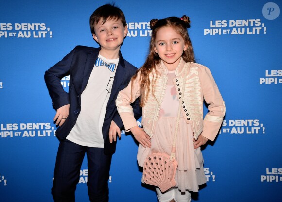Timéo Bolland et Saskia de Melo Dillais - Avant-première du film "Les dents, pipi et au lit" au cinéma UGC Ciné Cité Les Halles à Paris, France, le 27 mars 2018. © Veeren/Bestimage  Celebs attending the "Les dents, pipi et au lit" Premiere at Cine Cite Les Halles à Paris, France, on March 27, 2018.27/03/2018 - Paris