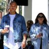 Jeremy Meeks et Chloe Green (enceinte) avec une une boisson à la main dans les rues de Los Angeles Le 17 mars 2018