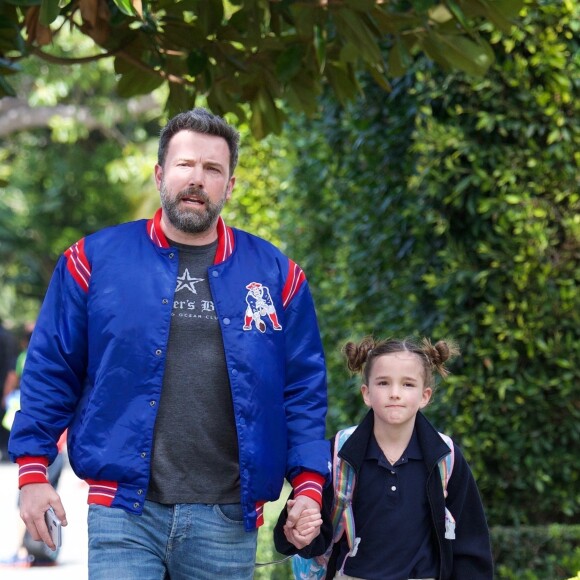 Ben Affleck est allé chercher leur fille Seraphina à l'école à Brentwood, le 19 mars 2018
