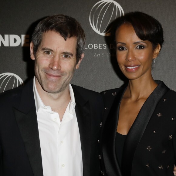 Sonia Rolland et son compagnon Jalil Lespert - Photocall - 12ème cérémonie des Globes de Cristal au Lido à Paris, le 12 février 2018. © Rachid Bellak / Pool / Bestimage