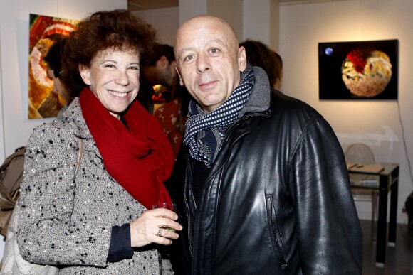 Exclusif - Véronique Colucci et Thierry Marx - Vernissage de l'exposition de Mathilde de l'Ecotais "Ventre à Terre" à La Galerie au fond de la Cour à Paris. Le 22 octobre 2015.
