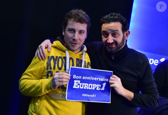 Exclusif - Romain Colucci et Cyril Hanouna - Journée spéciale du 60ème anniversaire de la radio Europe 1 à Paris le 4 février 2015.