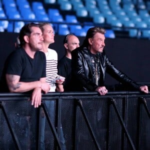 Exclusif - Sébastien Farran et Laeticia Hallyday - Johnny Hallyday en filage au palais Nikaia à Nice. Le 1er octobre 2015 © Jacovides-Moreau / Bestimage