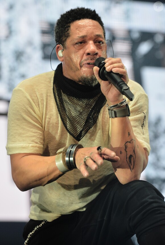 JoeyStarr - Concert du groupe Suprême NTM à l'AccorHotels Arena à Paris, le 9 mars 2018. © Veeren/Bestimage