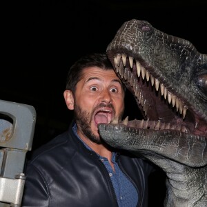 Christophe Beaugrand à l'exposition "Jurassic World" à la Cité du Cinéma. Saint-Denis, le 12 avril 2018. © Denis Guignebourg/Bestimage