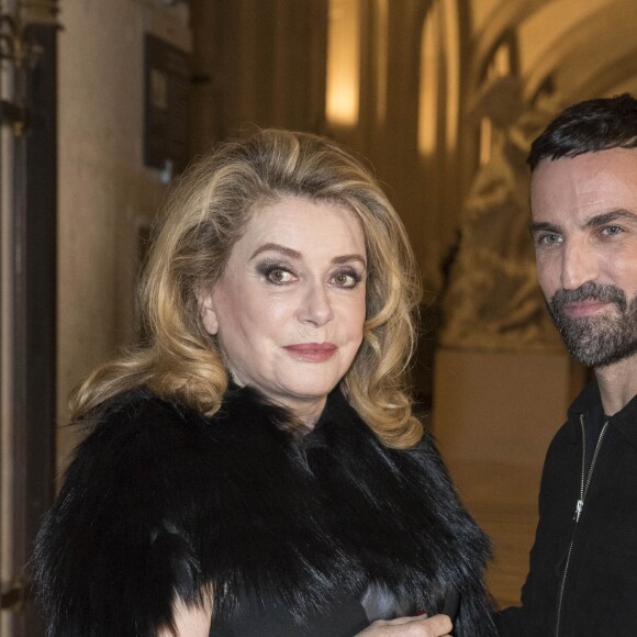 Catherine Deneuve et Nicolas Ghesquière - Défilé de mode automne-hiver 2018/2019 Louis Vuitton à Paris le 6 mars 2018 © Olivier Borde / Bestimage Backstage