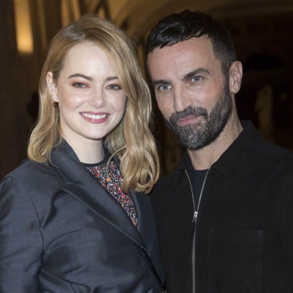 Emma Stone et Nicolas Ghesquière - Défilé de mode automne-hiver 2018/2019 Louis Vuitton à Paris le 6 mars 2018 © Olivier Borde / Bestimage Backstage