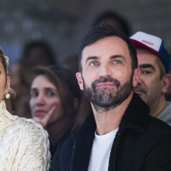 Marion Cotillard et Nicolas Ghesquière au défilé de mode "Jean Paul Gaultier", collection Haute-Couture printemps-été 2018, à Paris. Le 24 janvier 2018 © Olivier Borde / Bestimage
