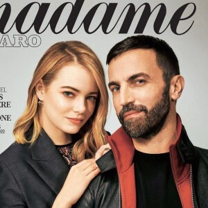 Emma Stone et Nicolas Ghesquière en couverture de "Madame figaro", en kiosques le 13 avril 2015.