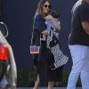 Jessica Alba, son mari Cash Warren et leurs trois enfants arrivent à la fête d'anniversaire de la fille de Chrissy Teigen et John Legend. Los Angeles, le 14 avril 2018.