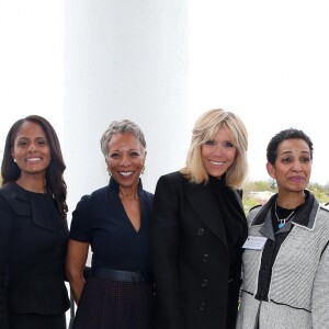 La Première Dame Brigitte Macron (Trogneux) visite l'école d'art "Duke Ellington School of the Arts" (école des arts du spectacle) à Washington, The District, Etats-Unis, le 25 avril 2018. © Dominique Jacovides/Bestimage