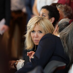 La Première Dame Brigitte Macron (Trogneux) visite l'école d'art "Duke Ellington School of the Arts" (école des arts du spectacle) à Washington, The District, Etats-Unis, le 25 avril 2018. © Dominique Jacovides/Bestimage