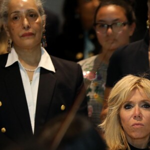 La Première Dame Brigitte Macron (Trogneux) visite l'école d'art "Duke Ellington School of the Arts" (école des arts du spectacle) à Washington, The District, Etats-Unis, le 25 avril 2018. © Dominique Jacovides/Bestimage