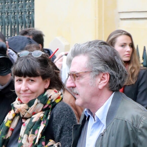 Daniel Auteuil et sa femme Aude Ambroggi - People à la sortie de l'hommage à Jacques Higelin au Cirque d'Hiver à Paris le 12 avril 2018.