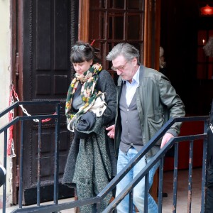 Daniel Auteuil et sa femme Aude Ambroggi - People à la sortie de l'hommage à Jacques Higelin au Cirque d'Hiver à Paris le 12 avril 2018.