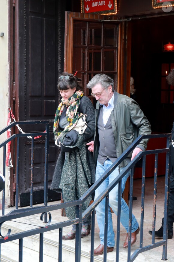 Daniel Auteuil et sa femme Aude Ambroggi - People à la sortie de l'hommage à Jacques Higelin au Cirque d'Hiver à Paris le 12 avril 2018.