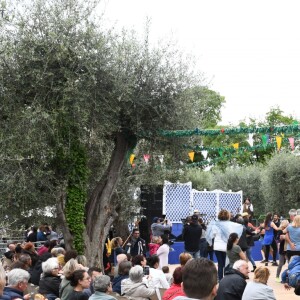 Exclusif - Ambiance - Christian Estrosi (le maire de Nice) et sa femme Laura Tenoudji ont fêté en famille le 1er mai dans les jardins de Cimiez pour la Fête des Mai à Nice, le 1er mai 2018. © Bruno Bebert/Bestimage