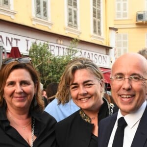 Exclusif - Cecile Herzog, Eric Ciotti, le député des Alpes Maritimes et Thierry Herzog, l'avocat de Nicolas Sarkosy, pendant la 2ème édition du "Prix littéraire de la Petite Maison" à Nice, France, le 5 mai 2018. N.Rubi a décidé de créer "Le Prix de la Petite Maison" qui vise à récompenser un auteur pour un roman paru dans l'année. Le jury, présidé par P.Besson, a décerné le Prix de la Petite Maison 2018, au roman "Centre" de P.Sollers. © Bruno Bebert/Bestimage