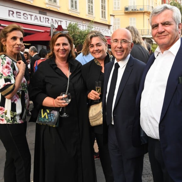 Exclusif - Cecile Herzog, Eric Ciotti, le député des Alpes Maritimes et Thierry Herzog, l'avocat de Nicolas Sarkosy, pendant la 2ème édition du "Prix littéraire de la Petite Maison" à Nice, France, le 5 mai 2018. N.Rubi a décidé de créer "Le Prix de la Petite Maison" qui vise à récompenser un auteur pour un roman paru dans l'année. Le jury, présidé par P.Besson, a décerné le Prix de la Petite Maison 2018, au roman "Centre" de P.Sollers. © Bruno Bebert/Bestimage