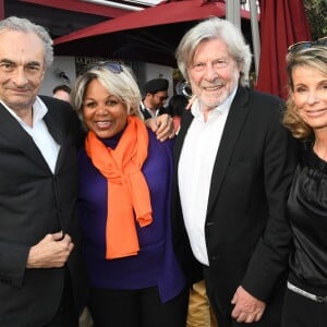 Exclusif - Georges Marc Benamou, Corice Arman et Daniel Benoin, le directeur du théâtre Anthéa d'antibes et metteur en scène, pendant la 2ème édition du "Prix littéraire de la Petite Maison" à Nice, France, le 5 mai 2018. N.Rubi a décidé de créer "Le Prix de la Petite Maison" qui vise à récompenser un auteur pour un roman paru dans l'année. Le jury, présidé par P.Besson, a décerné le Prix de la Petite Maison 2018, au roman "Centre" de P.Sollers. © Bruno Bebert/Bestimage05/05/2018 - Nice