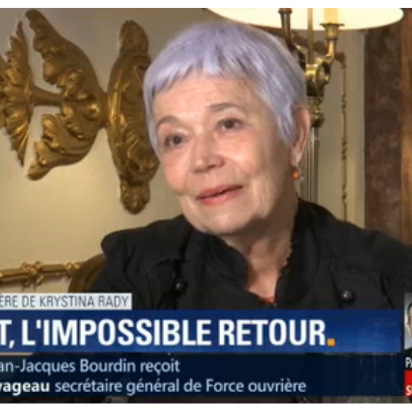 Csilla Rady, la mère de Kristina Rady (ex-compagne de Bertrand Cantat qui s'est donné la mort en 2010), interviewée pour BFMTV le 7 mai 2018.