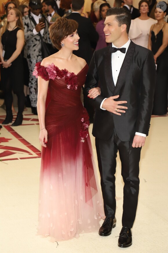 Scarlett Johansson et son compagnon Colin Jost -au Met Gala à New York, le 7 mai 2018