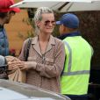 Exclusif - Laeticia Hallyday a passé toute l'après-midi avec ses amis Yaël Abrot, Christina, Ezra Petronio et sa compagne Lana Petrusevych au restaurant "Little Beach House" à Malibu le 11 mai 2018.