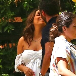 Eva Longoria, enceinte, avec son mari José Baston lors de sa baby shower à The Lombardi House à Los Angeles, le 5 mai 2018