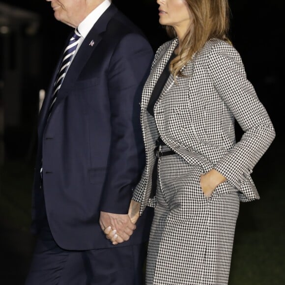 Donald Trump, Melania Trump - Donald Trump accueille les détenus américains libérés par Pyongyang, le 10 mai 2018.