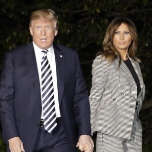 Donald Trump, Melania Trump - Donald Trump accueille les détenus américains libérés par Pyongyang, le 10 mai 2018.