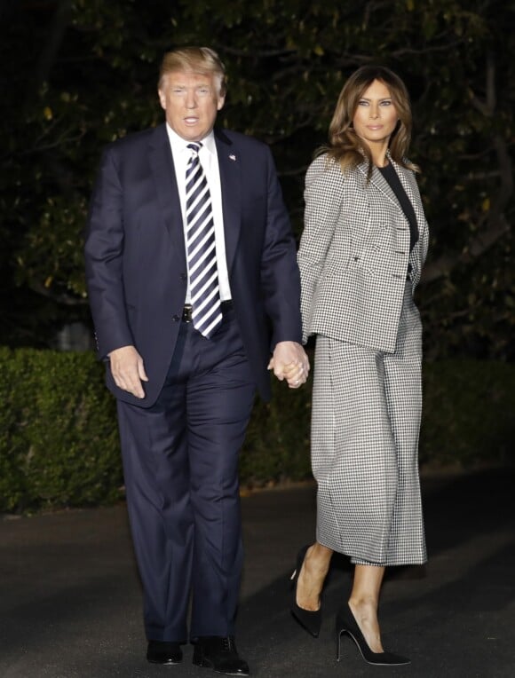 Donald Trump, Melania Trump - Donald Trump accueille les détenus américains libérés par Pyongyang, le 10 mai 2018.