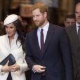 Le prince Harry et Meghan Markle - La famille royale d'Angleterre au "Commonwealth Day service" à l'Abbaye de Westminster à Londres, Royaume Uni, le 12 mars 2018.