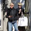 Ellen DeGeneres et sa femme Portia de Rossi à la sortie d'un salon de coiffure à West Hollywood, le 24 février 2017.