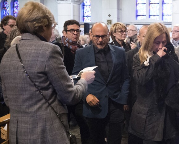 Lara Fabian - Obsèques de Maurane en l'église Notre-Dame des Grâces à Woluwe-Saint-Pierre en Belgique le 17 mai 2018.