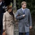 Le prince Harry et sa fiancée Meghan Markle - La famille royale d'Angleterre arrive à la messe de Noël à l'église Sainte-Marie-Madeleine à Sandringham, le 25 décembre 2017.