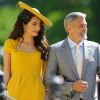 George Clooney et sa femme Amal arrivent à la chapelle S. George pour le mariage du prince Harry et de Meghan Markle au château de Windsor, Royaume Uni, le 19 mai 2018.